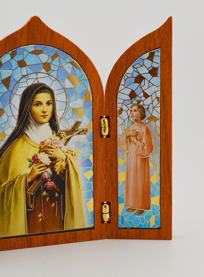 Icono Tríptico de Santa Teresa de Lisieux de Madera (pic 3)