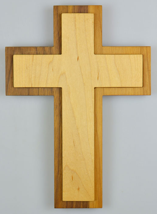 Cruz de Cristo de Madera Artesanal - 2 Tonos - 25 cm (pic 2)