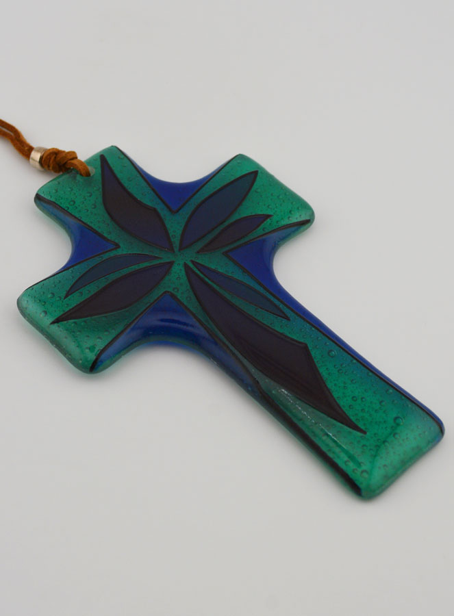 Cruz de Vidrio Artesanal - 12 cm (pic 3)