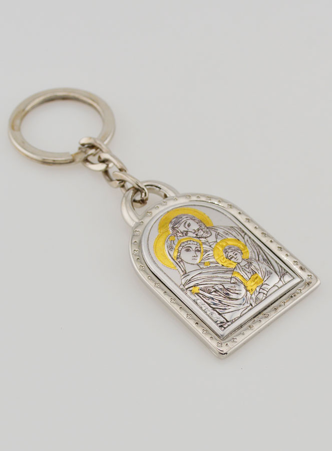 Llavero de la Sagrada Familia Ortodoxa - Plata de Ley - 5 cm (pic 3)
