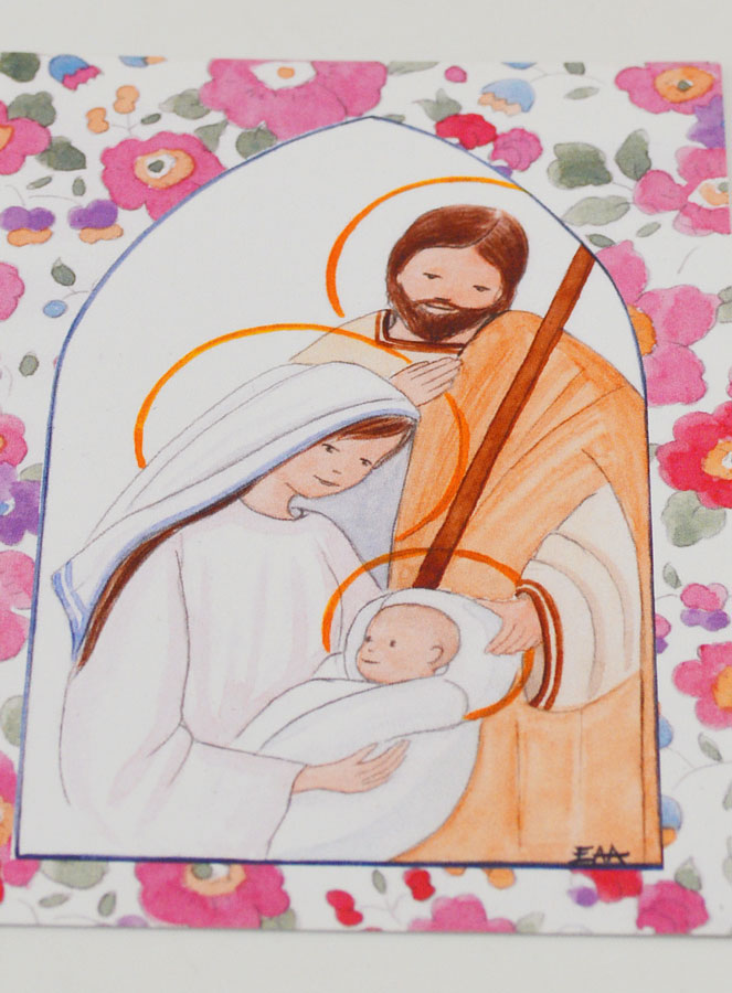Estampa de Bautizo - Sagrada Familia - Icono Rosa (pic 2)