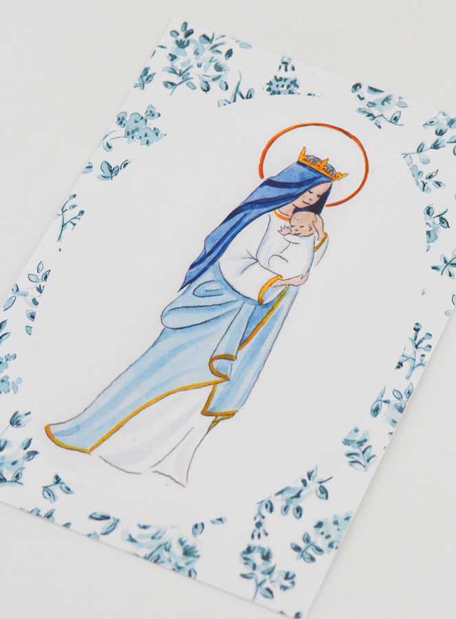 Estampa de Bautizo - Virgen Coronada con el Niño Jesús (pic 4)