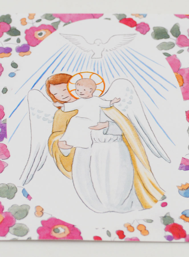Estampa de Bautizo - Ángel de la Guarda Protector y Espíritu Santo (pic 2)