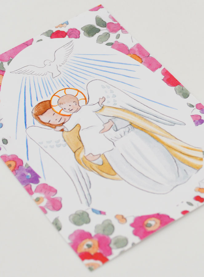 Estampa de Bautizo - Ángel de la Guarda Protector y Espíritu Santo (pic 3)