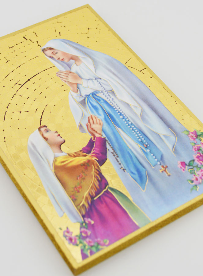 Cuadro Icono Nuestra Señora de Lourdes - 15 cm (pic 3)