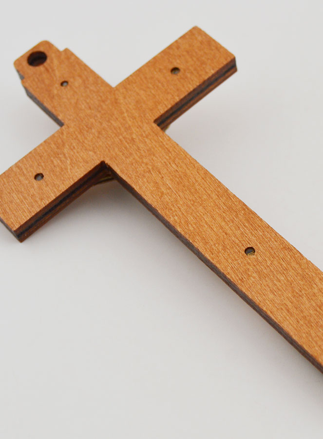 Crucifijo de Madera con las Apariciones de Lourdes - Oro 12 cm (pic 4)