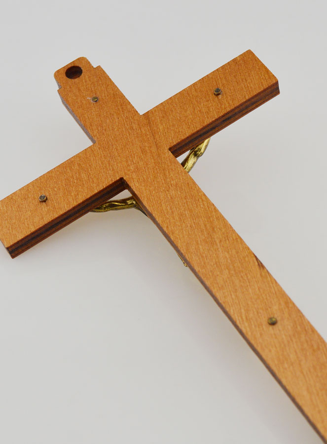 Crucifijo de Madera con las Apariciones de Lourdes - Oro 16 cm (pic 4)