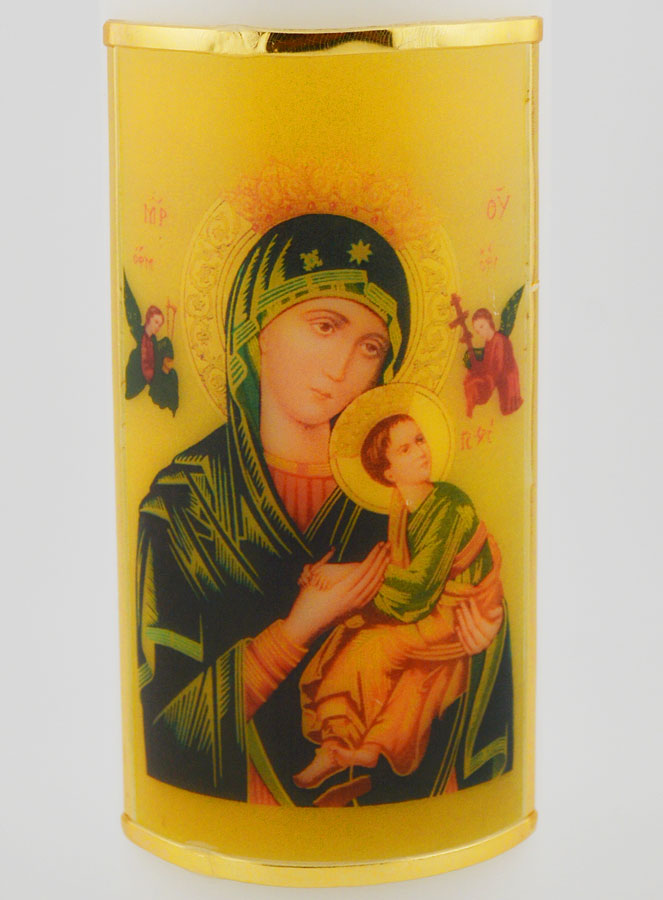 Cirio Religioso - Icono de Nuestra Señora del Perpetuo Socorro - 15 cm (pic 3)