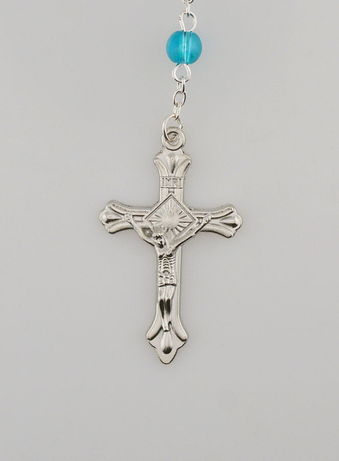 Terço Fashion de Lourdes em Contas de Cristal Azul - 60 cm (pic 3)