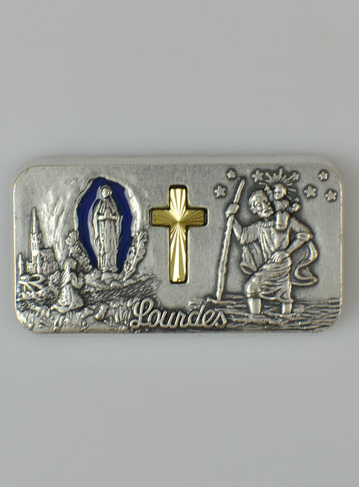 Imán Nuestra Señora de Lourdes y San Cristóbal- 4.5 cm (pic 2)