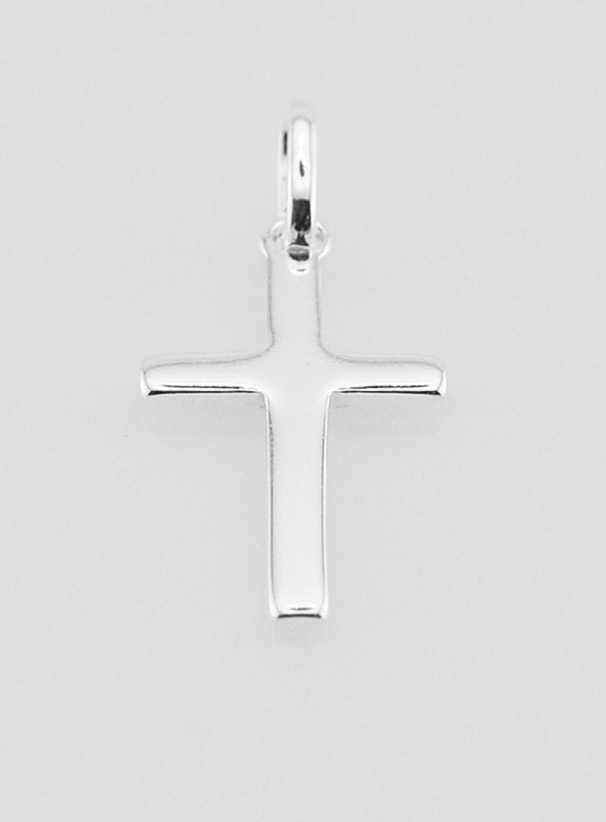 Pendiente Cruz de Plata Maciza 18 mm (pic 2)