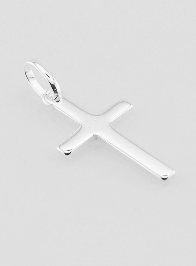 Pendiente Cruz de Plata Maciza 18 mm (pic 3)