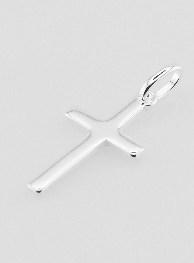 Pendiente Cruz de Plata Maciza 18 mm (pic 4)