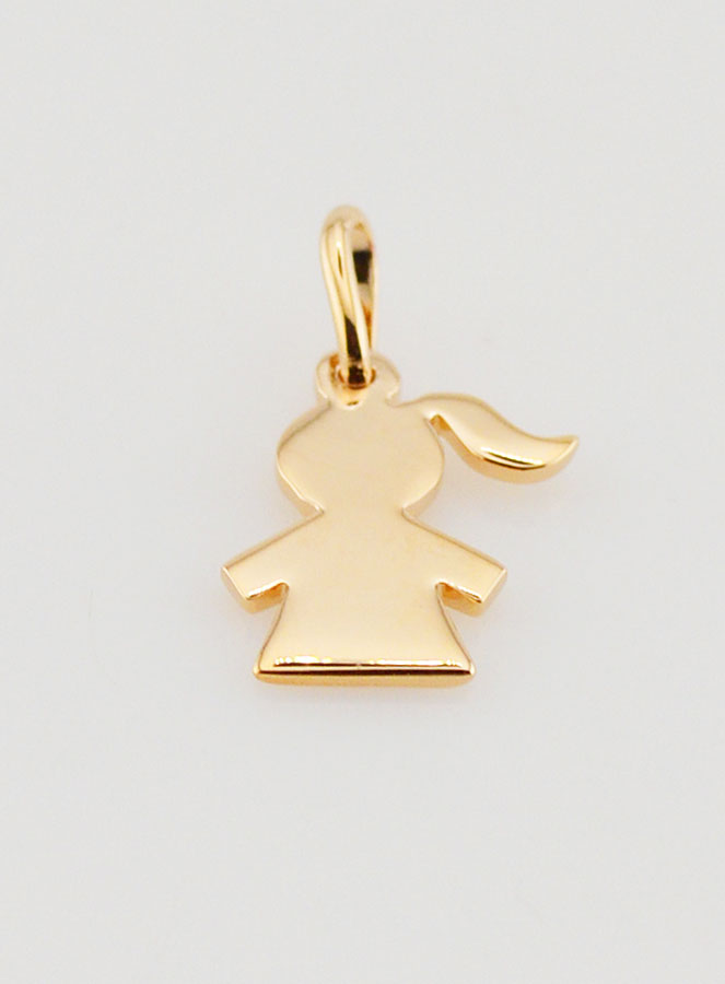 Pingente Menina Banhado a Ouro 18 Quilates (pic 2)