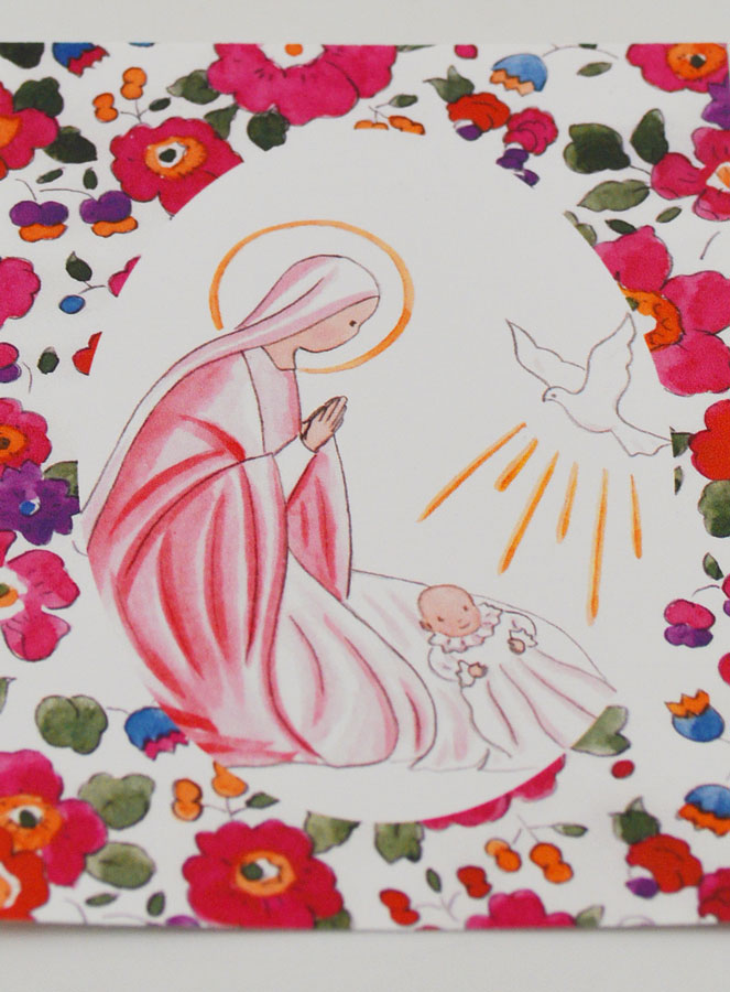 Estampa de Bautizo - Virgen María y Paloma (pic 2)