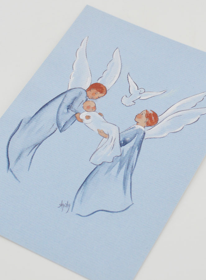 Estampa de Bautizo - Ángel y Espíritu Santo - 10 X 15 cm (pic 4)
