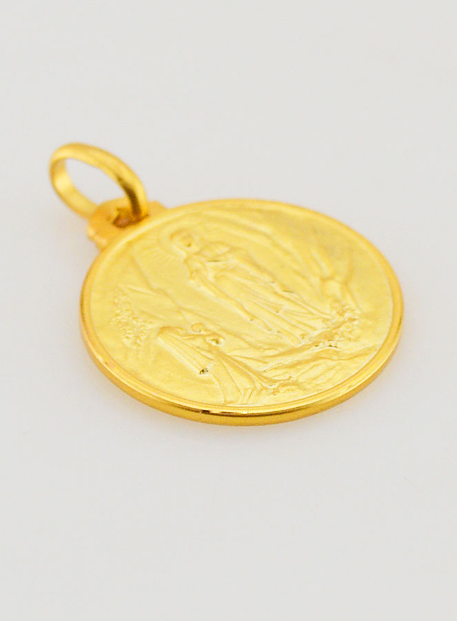 Medalla de Bautismo Nuestra Señora de Lourdes Bañado en Oro (pic 3)