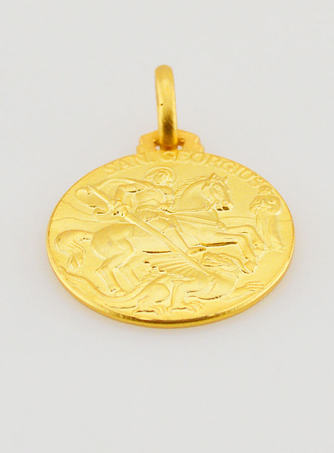 Medalha de Batismo São Jorge Banhada a Ouro (pic 2)