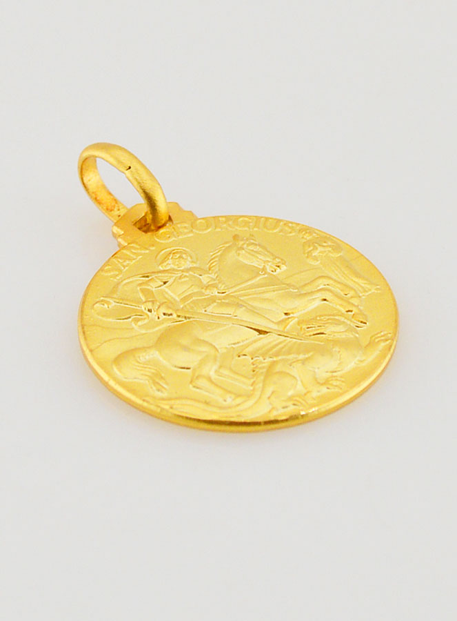 Medalha de Batismo São Jorge Banhada a Ouro (pic 3)