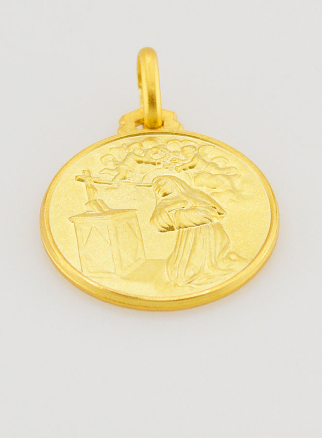 Medalha de Batismo Santa Rita Banhada a Ouro (pic 2)