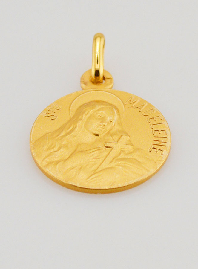 Medalla de Bautismo Santa María - Magdalena Bañado en Oro (pic 2)