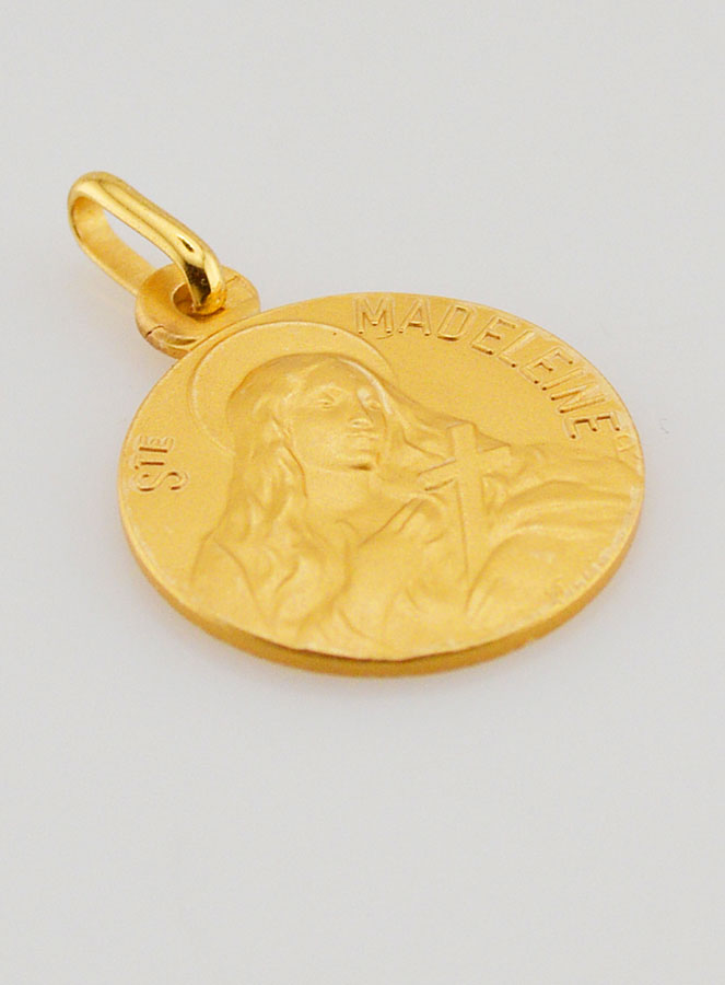 Medalla de Bautismo Santa María - Magdalena Bañado en Oro (pic 3)