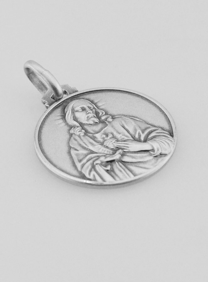 Medalha de Baptismo Sagrado Coração de Jesus em Prata - 18 mm (pic 3)