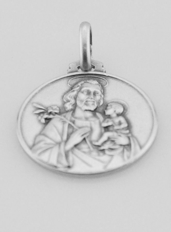 Medalha de Baptismo São José em Prata Maciça (pic 2)