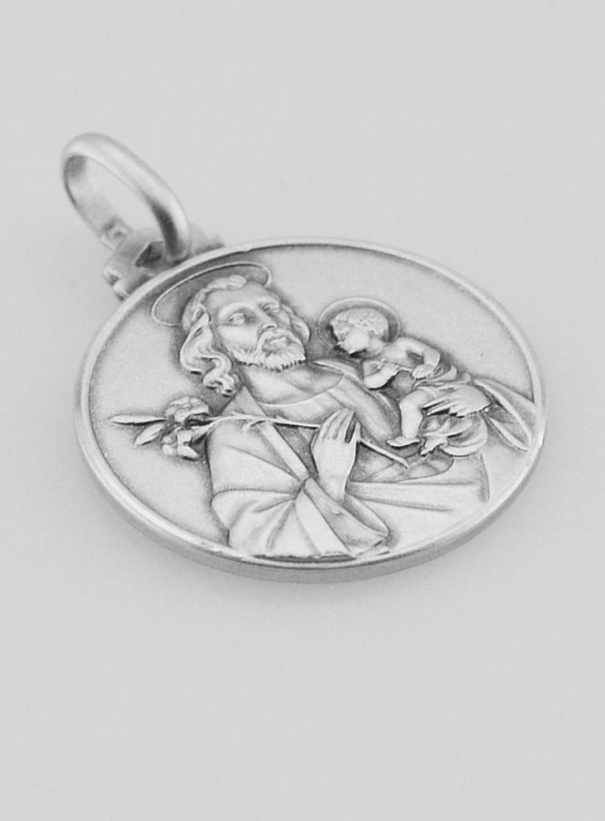 Medalha de Baptismo São José em Prata Maciça (pic 3)