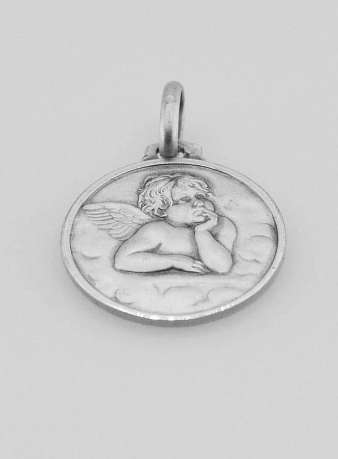 Medalha de Baptismo Anjo da Guarda em Prata Maciça 925/1000 (pic 2)