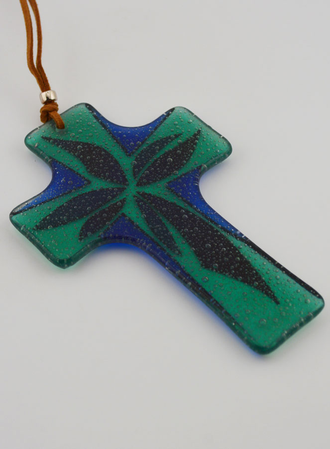 Regalo de Bautismo - Cruz de Vidrio Artesanal (pic 4)