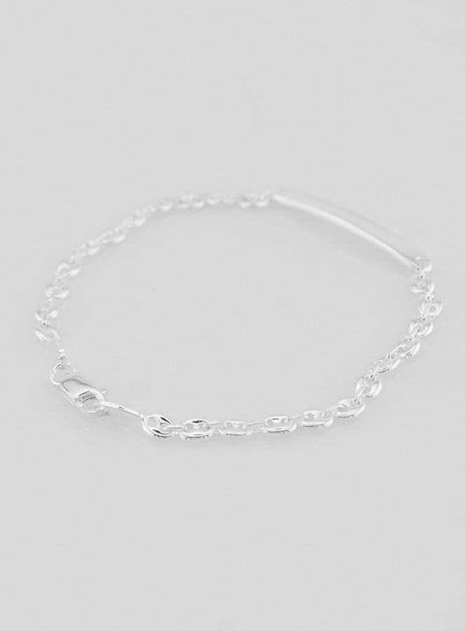 Pulseira de Batismo em Prata - Malha Grão de Café 4mm (pic 4)