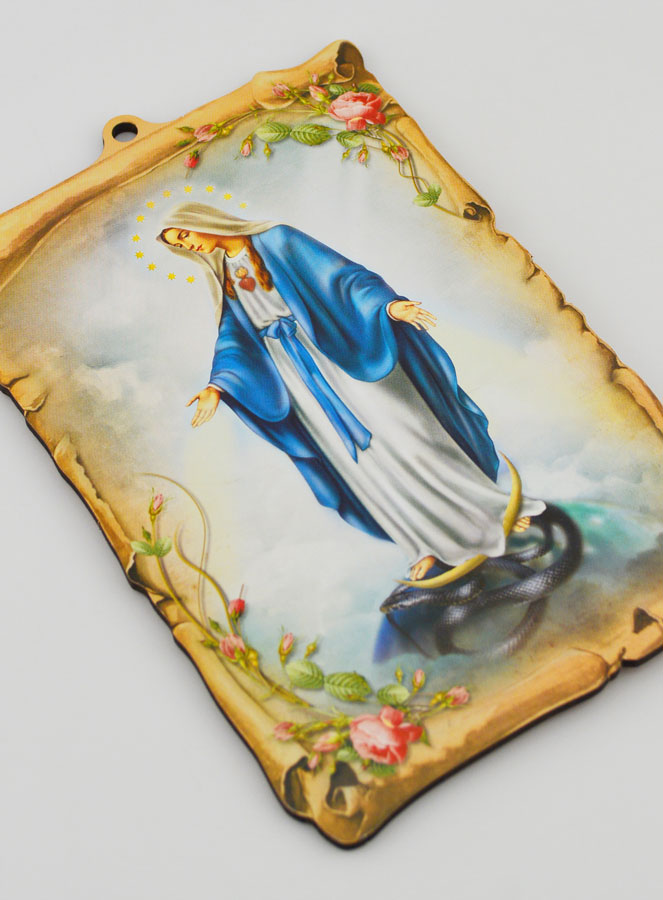 Escena Icono de Madera - Virgen Milagrosa - 15 cm (pic 3)