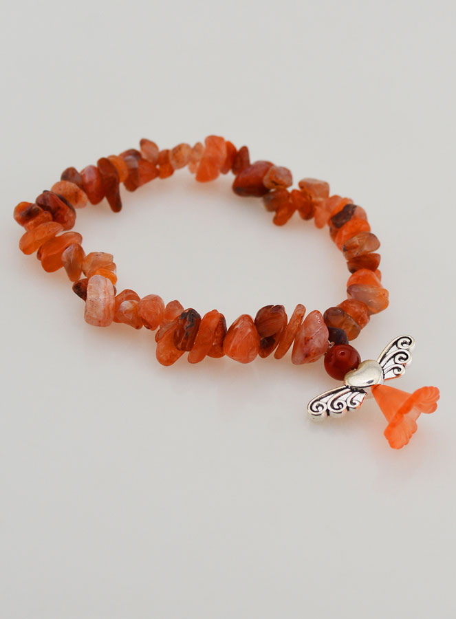 Pulsera Religiosa Ángel Protector - Piedra Coral (pic 3)