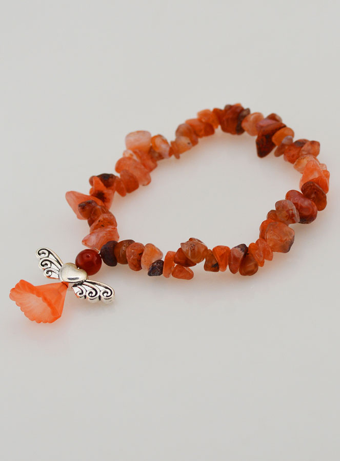 Pulsera Religiosa Ángel Protector - Piedra Coral (pic 4)