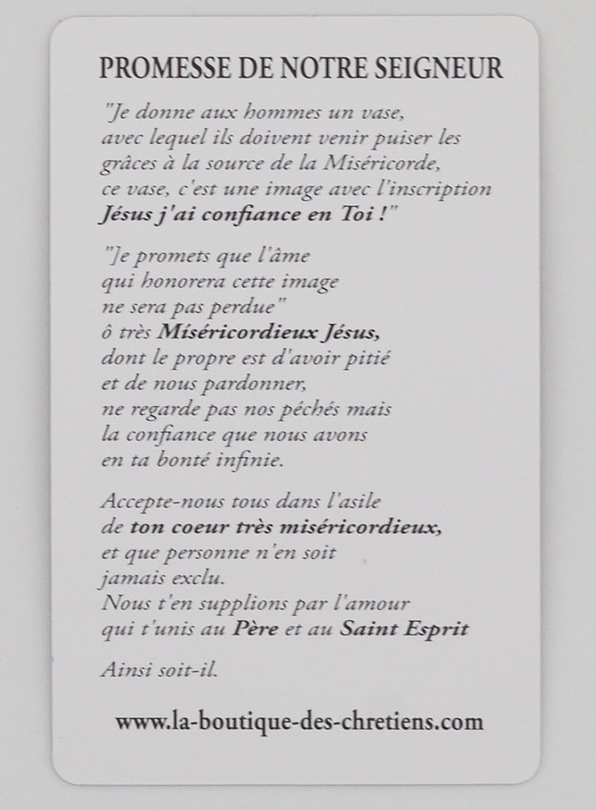 Lote de 10 Estampas de Oración Cristo Misericordioso (pic 4)