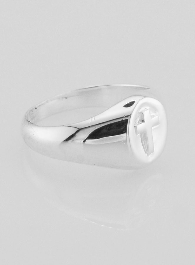 Anillo Sello Cruz de Cristo de Plata de Ley - Talla 58 (pic 3)