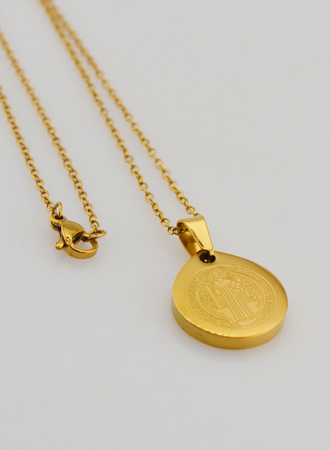Medalha de São Bento Dourada + Corrente (pic 4)