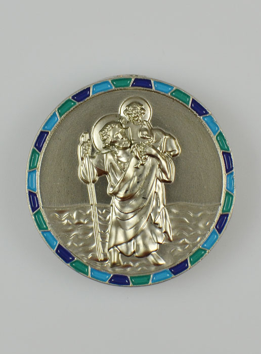 Placa Automóvil San Cristobal de Plata y Esmalte, (pic 2)