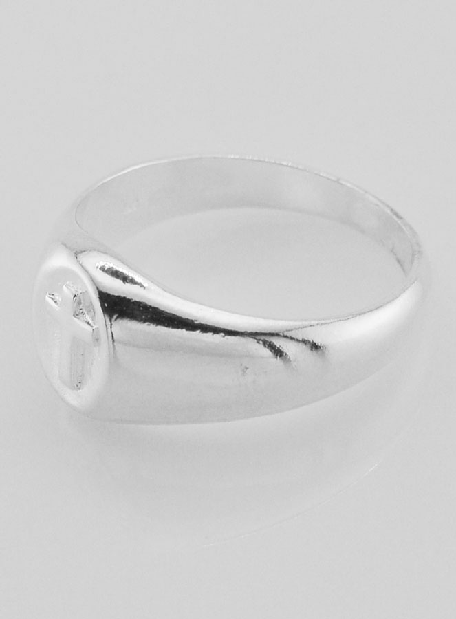 Anillo Sello Cruz de Cristo de Plata de Ley - Talla 62 (pic 3)