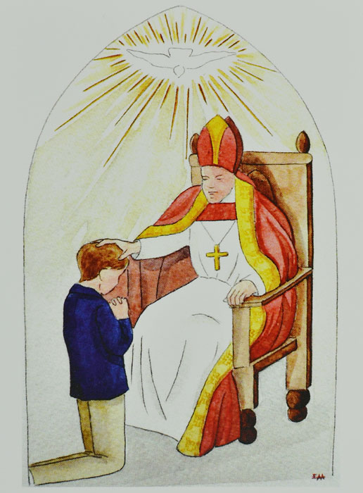 Estampa de Confirmación Chico - Espíritu Santo y Obispo (pic 2)