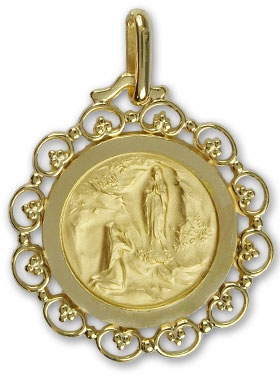 Medalla Calada Virgen de Lourdes en Oro (pic 1)