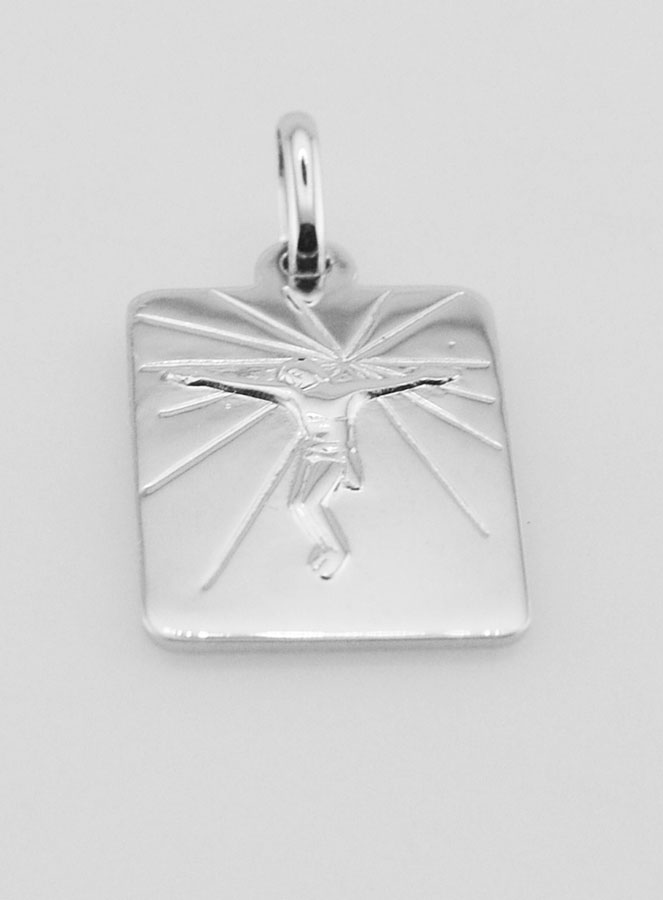 Medalha Placa Jesus Cristo em Prata 925/1000 (pic 2)