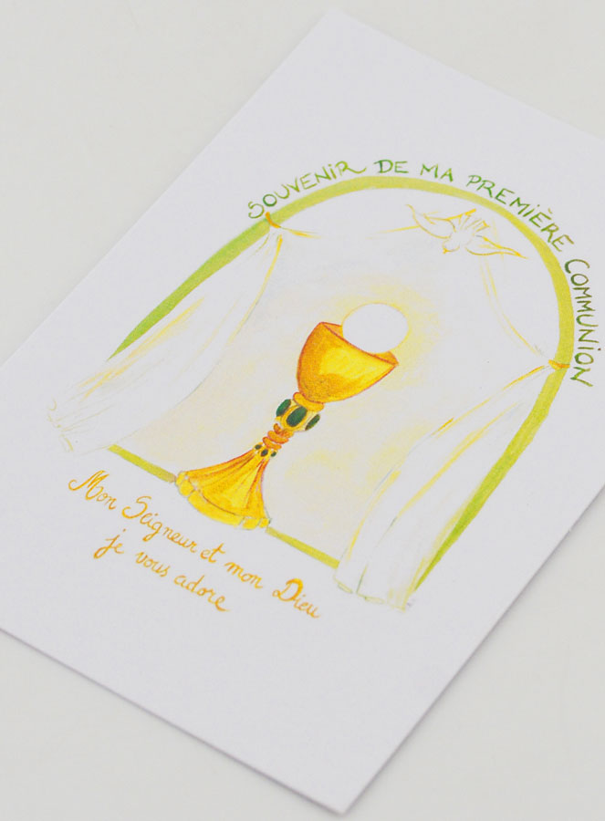 Estampa Recordatorio de mi Primera Comunión - Verde (pic 4)