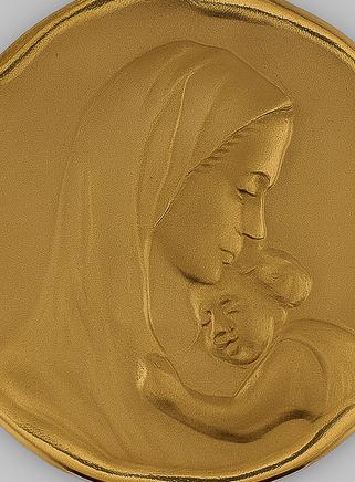Medalla Virgen María con el Niño Jesús de Oro (pic 2)