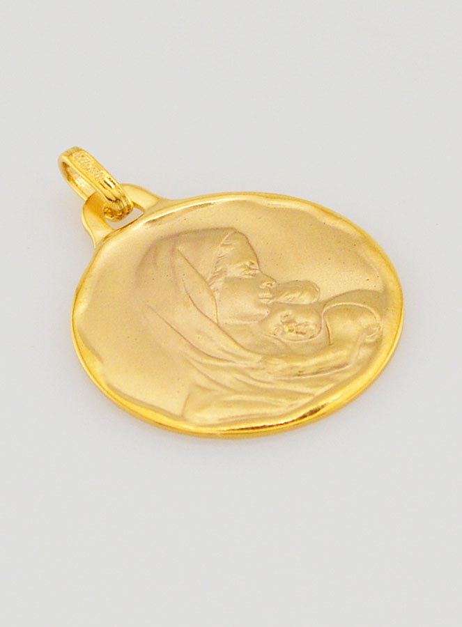 Medalla de Bautizo Virgen María con el Niño Jesús de Oro (pic 3)