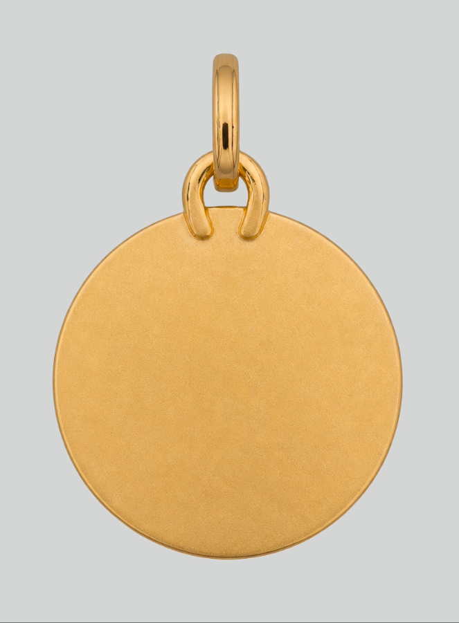 Medalha Anjo da Guarda Redonda Diamantada em Ouro 375/1000 (pic 3)