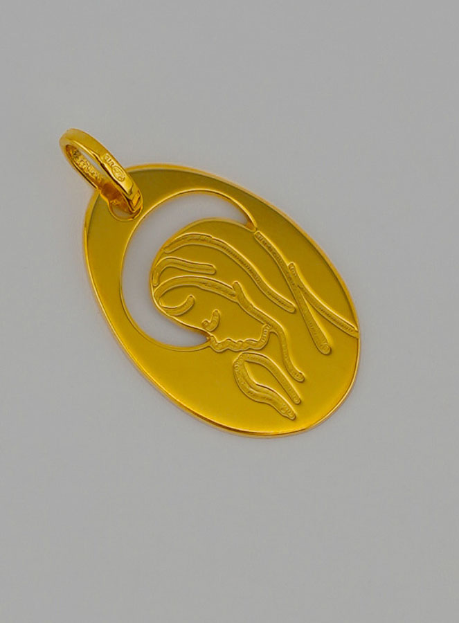 Medalla Calada Virgen Orando de Oro (pic 2)