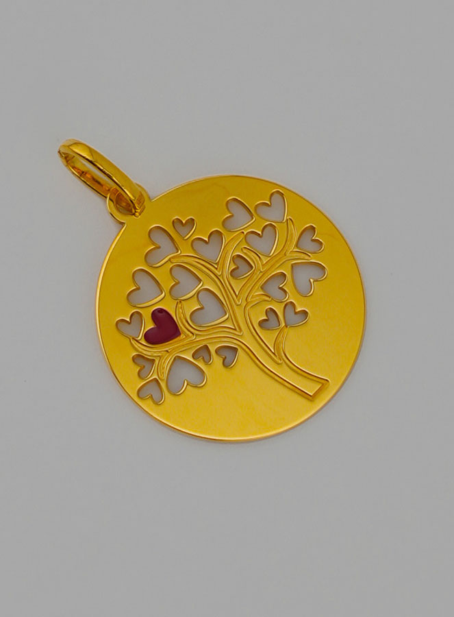Medalla Árbol de Vida y Corazón Rojo de Oro (pic 2)