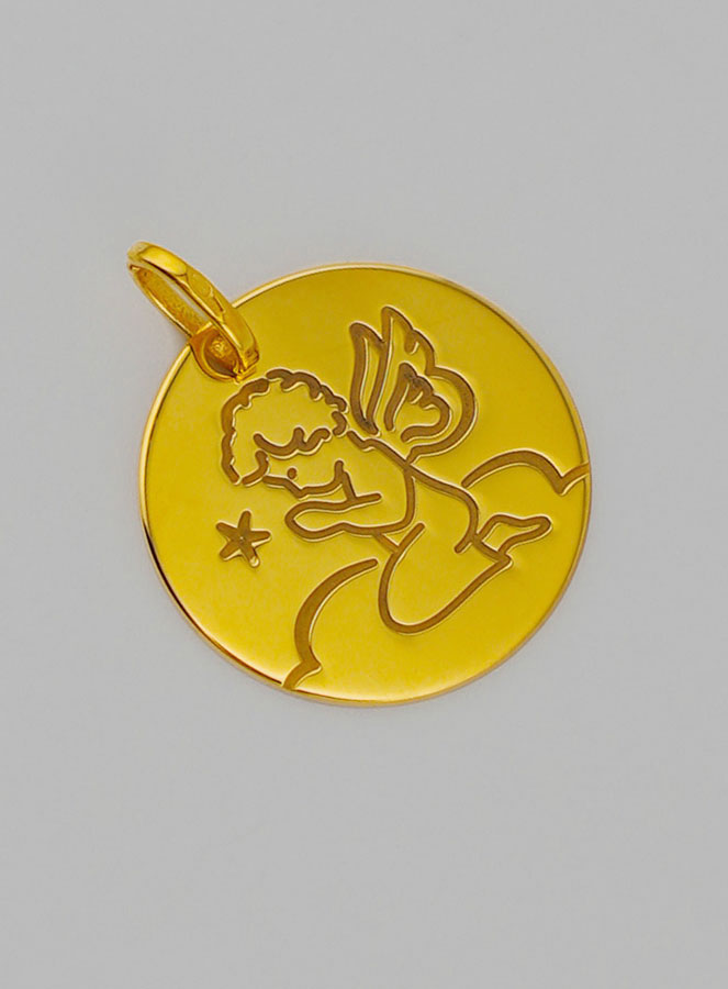 Medalla Ángel de la Guarda Orando de Oro 375/1000 (pic 2)